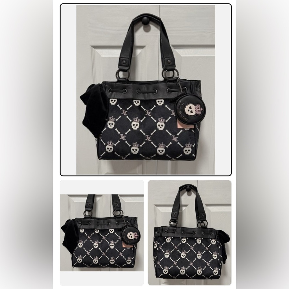 Juicy Couture day dreamer Black and White Skull Shoulder Bag